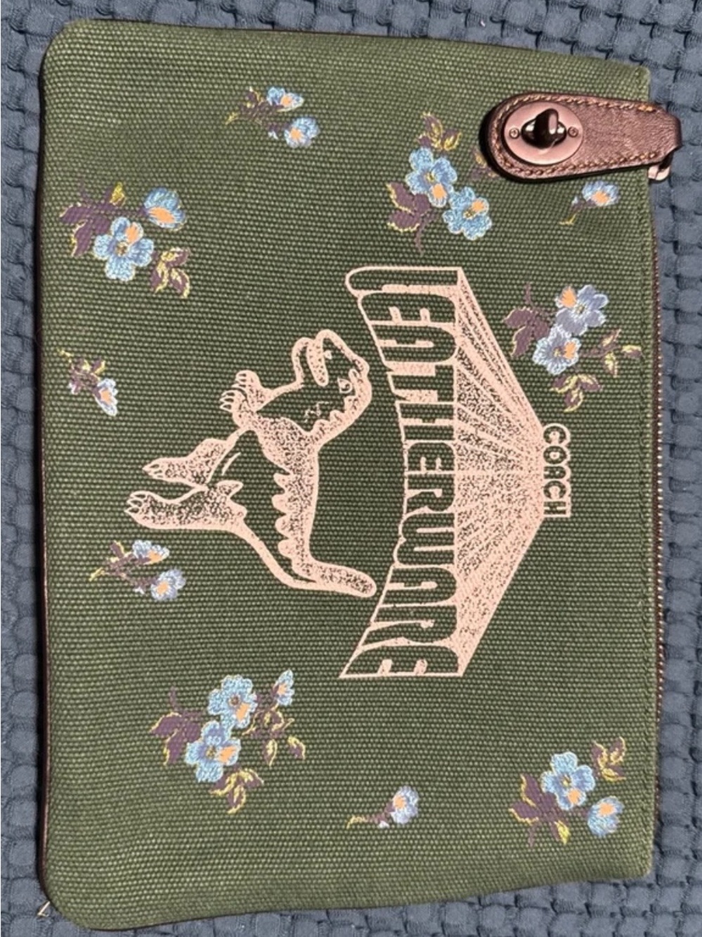 Coach Rexy green pouch